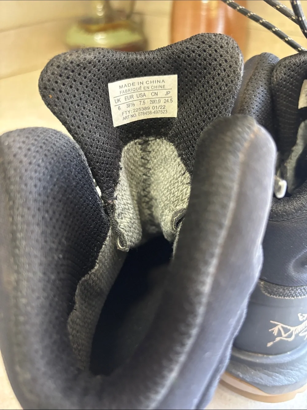 Arc'teryx Black Hiking Boots with Tan Outsoles